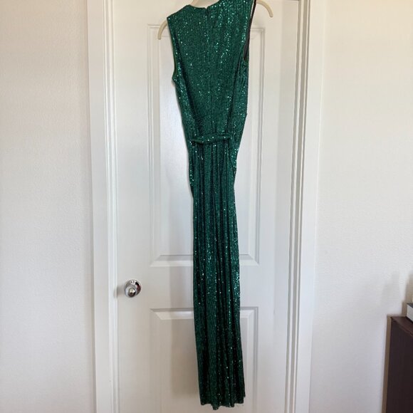 Revolve NBD Elektra Gown Party Dress Emerald Green Kelly sequins maxi sz small - Picture 13 of 16